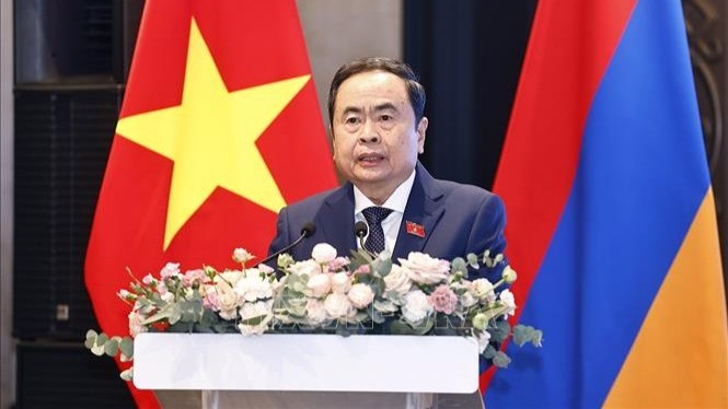Chủ tịch Quốc hội Trần Thanh Mẫn phát biểu. (Ảnh: TTXVN)