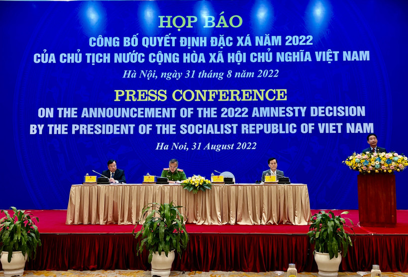 Họp báo công bố đặc xá năm 2022.