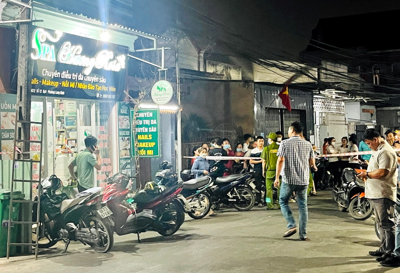 Hiện trường được phong tỏa để phục vụ công tác điều tra.