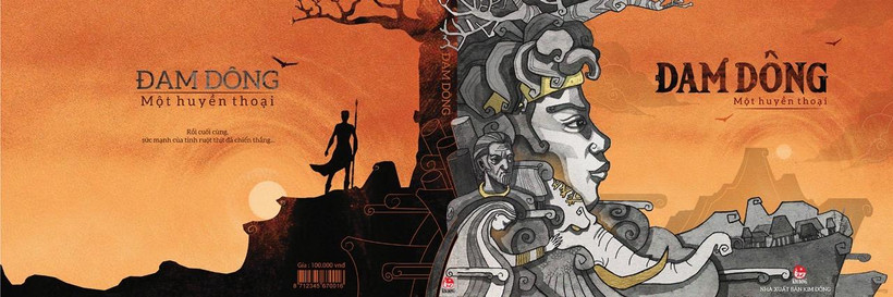 Bìa truyện tranh "Đam Dông - Một huyền thoại"- thiết kế minh họa của Ngô Minh Quý, đạt giải ba-Triển lãm Mỹ thuật sinh viên toàn quốc năm 2020.