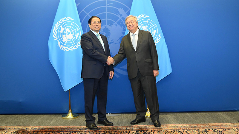 Thủ tướng Phạm Minh Chính và Tổng Thư ký Liên hợp quốc Antonio Guterres.
