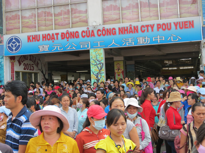 Công nhân lao động làm việc tại Công ty TNHH PouYuen Việt Nam, Thành phố Hồ Chí Minh.