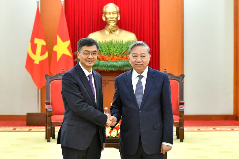 Tổng Bí thư Tô Lâm tiếp Bí thư Khu ủy Quảng Tây (Trung Quốc) Trần Cương.