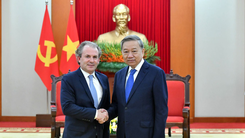 Tổng Bí thư Tô Lâm tiếp ông Daniel Rosen, Giám đốc điều hành Tập đoàn Rosen Partners (Hoa Kỳ).