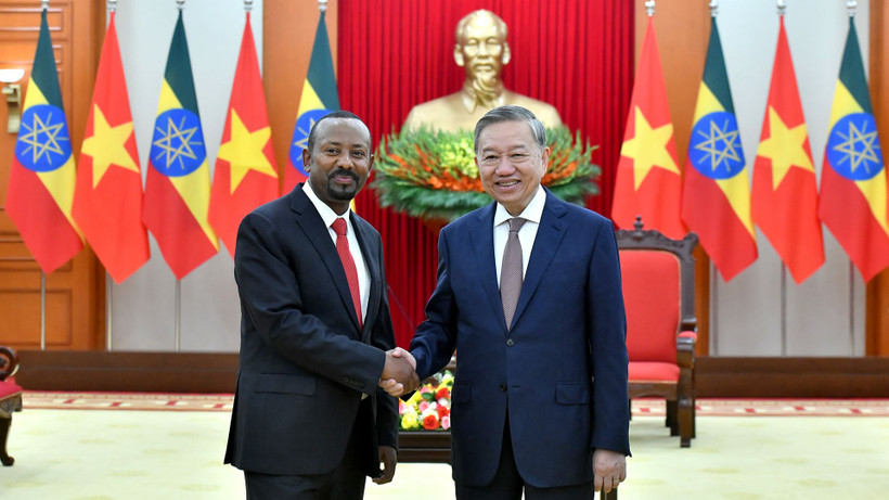 Tổng Bí thư Tô Lâm tiếp Thủ tướng Ethiopia Abiy Ahmed Ali.
