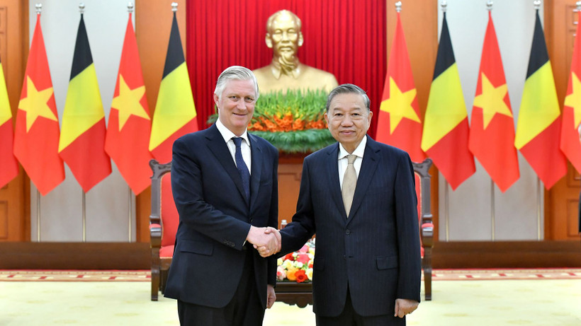 Tổng Bí thư Tô Lâm tiếp Nhà Vua Vương quốc Bỉ Philippe.