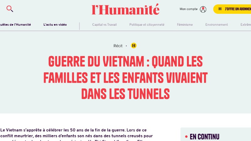 Báo Nhân đạo (Pháp) mô tả sống động về những khó khăn, gian khổ mà người dân Việt Nam đã phải chịu đựng trong chiến tranh.