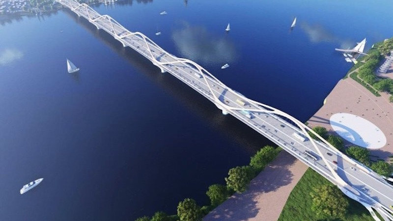 Dự án cầu Trần Hưng Đạo, một trong những nhiệm vụ được đưa vào "làn xanh" của thành phố Hà Nội. (Trong ảnh: Phối cảnh cầu Trần Hưng Đạo)