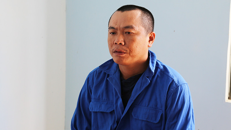 Đối tượng Nguyễn Phước Trường tại cơ quan công an.