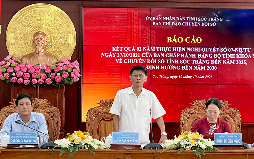 Bí thư Tỉnh ủy Sóc Trăng phát biểu chỉ đạo Hội nghị.