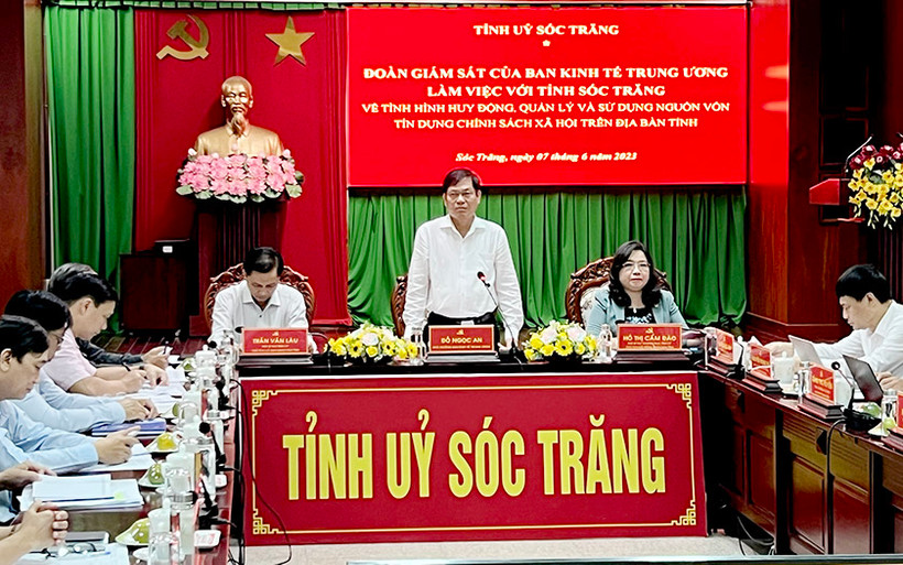 Đồng chí Đỗ Ngọc An, Phó Trưởng Ban Kinh tế Trung ương, phát biểu tại cuộc làm việc.