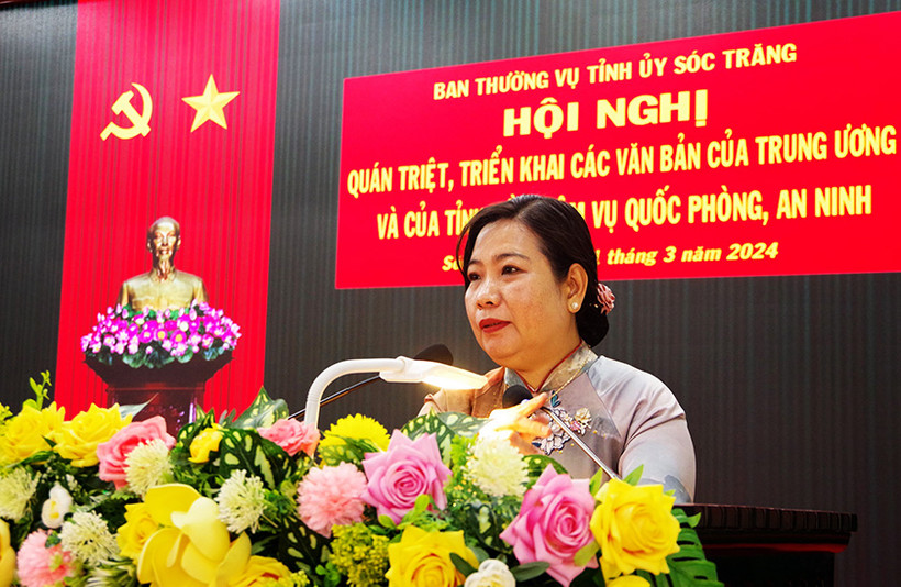Phó Bí thư Thường trực Tỉnh ủy Sóc Trăng Hồ Thị Cẩm Đào phát biểu chỉ đạo Hội nghị.
