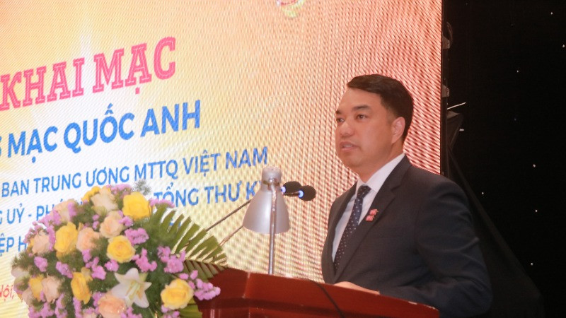 Ông Mạc Quốc Anh, Ủy viên Ủy ban Trung ương Mặt trận Tổ quốc Việt Nam, Phó Chủ tịch kiêm Tổng Thư ký Hiệp hội Doanh nghiệp nhỏ và vừa thành phố Hà Nội.