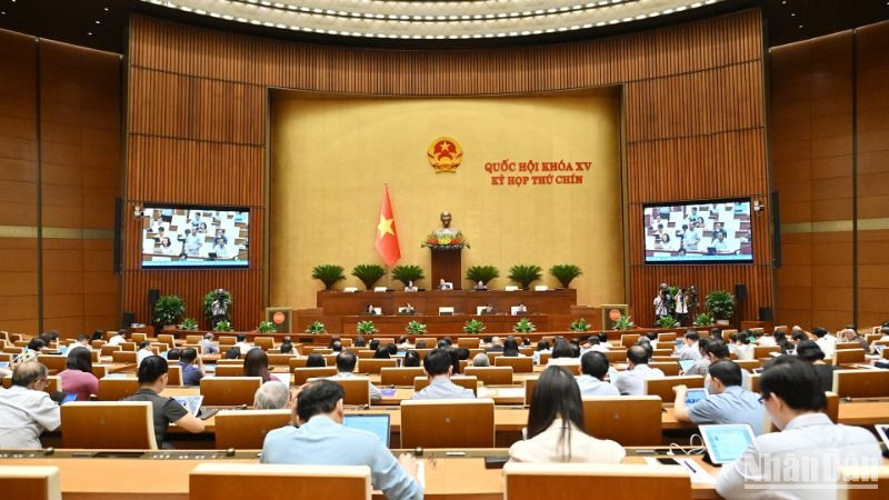 Quang cảnh phiên thảo luận của Quốc hội. (Ảnh: THỦY NGUYÊN) 