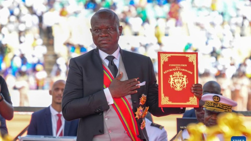 Tổng thống Gabon Brice Clotaire Oligui Nguema. (Ảnh: Xinhua)