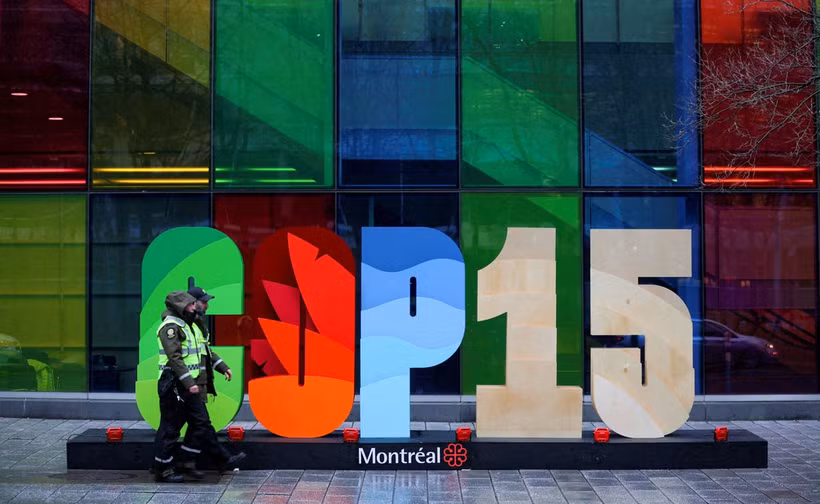 Bên ngoài địa điểm tổ chức COP15 tại Montreal, Quebec, Canada. (Ảnh: Reuters)