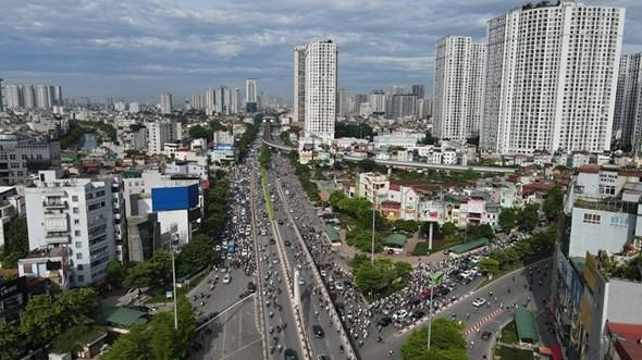 Sau khi được tổ chức lại giao thông, khu vực Ngã Tư Sở đã bớt ùn tắc hơn.