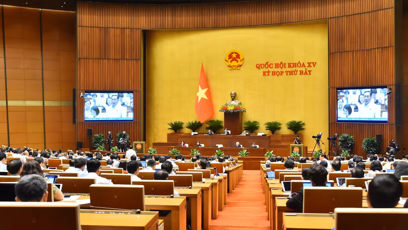 Quang cảnh phiên họp của Quốc hội sáng 28/5. (Ảnh: THỦY NGUYÊN) 