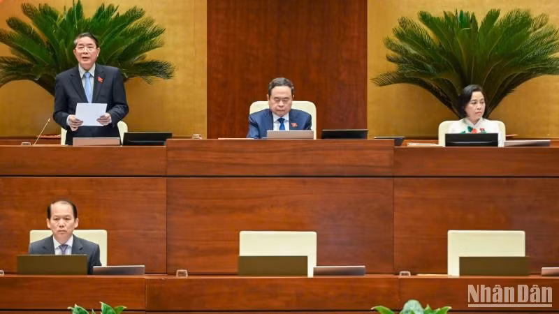 Phó Chủ tịch Quốc hội Nguyễn Đức Hải điều hành phiên họp. (Ảnh: BÙI GIANG) 