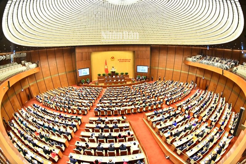Quang cảnh phiên khai mạc Kỳ họp thứ 5, Quốc hội khóa XV, ngày 22/5/2023. (Ảnh: ĐĂNG KHOA)