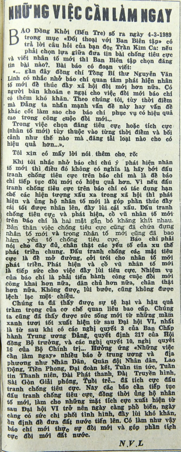 Những việc cần làm ngay (Bài 25)
