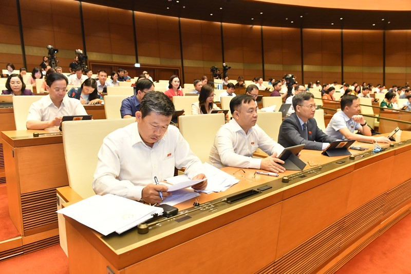 Các đại biểu Quốc hội tham dự phiên họp sáng 22/6. (Ảnh: ĐĂNG KHOA)