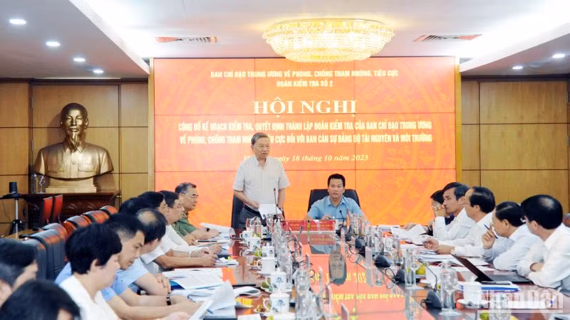 Đại tướng Tô Lâm phát biểu tại buổi làm việc.