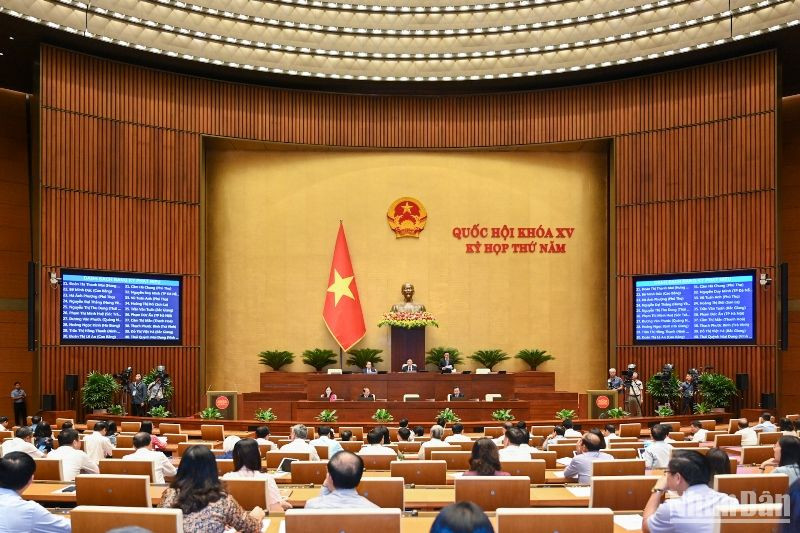 Quang cảnh phiên họp của Quốc hội ngày 19/6/2023. (Ảnh: DUY LINH)