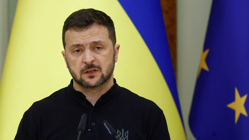 Tổng thống Ukraine Volodymyr Zelenskiy tham dự cuộc họp báo chung với Thủ tướng Hungary Viktor Orban tại Kiev, Ukraine, ngày 2/7/2024. (Ảnh: Reuters) 