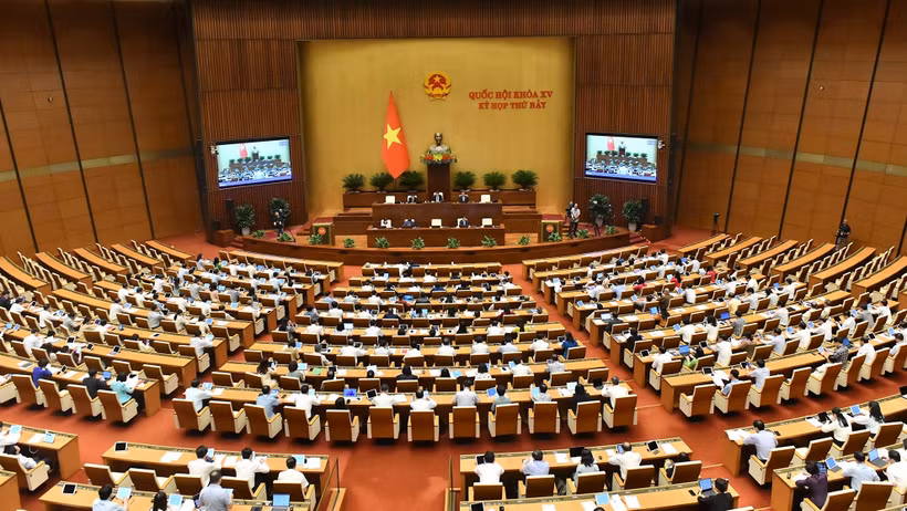 Quang cảnh phiên thảo luận của Quốc hội về Chương trình mục tiêu quốc gia phát triển kinh tế-xã hội vùng đồng bào dân tộc thiểu số và miền núi, sáng 17/6. (Ảnh: ĐĂNG KHOA)