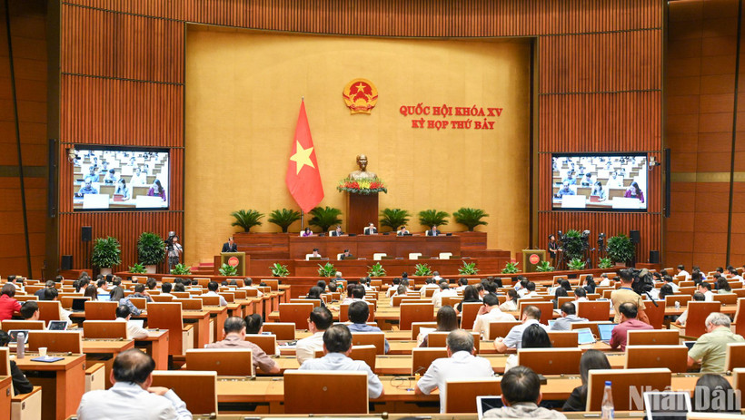 Phiên họp tại Kỳ họp thứ 7 của Quốc hội khóa XV. (Ảnh: DUY LINH)