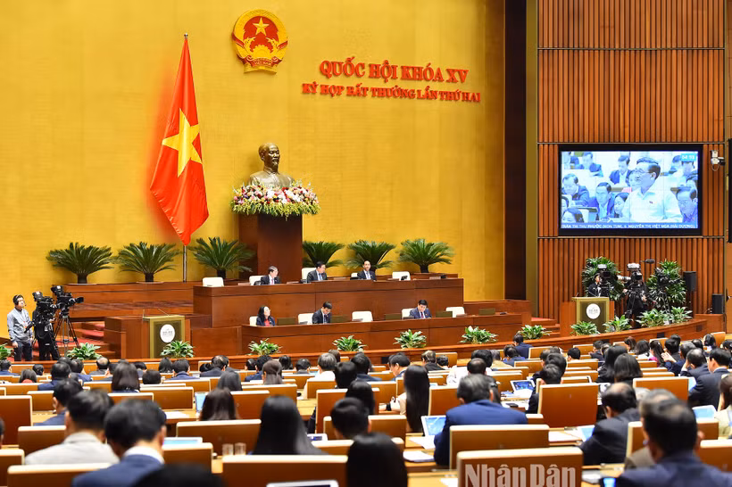 Phiên họp của Quốc hội ngày 7/1/2023 về Quy hoạch tổng thể quốc gia thời kỳ 2021-2030. (Ảnh: THỦY NGUYÊN)