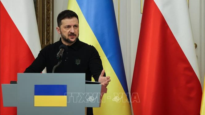 Tổng thống Ukraine Volodymyr Zelensky. (Ảnh: PAP/TTXVN)