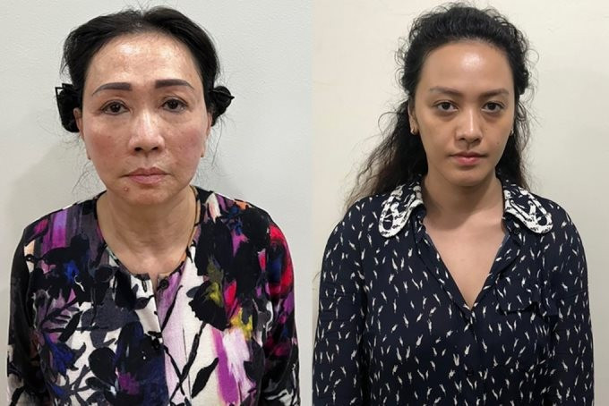 Bị cáo Trương Mỹ Lan (trái) và Trương Huệ Vân. Ảnh: Bộ Công an