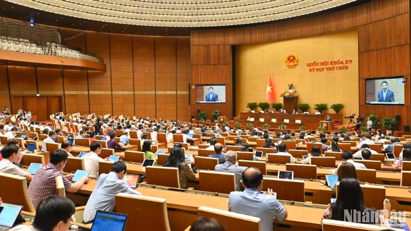 Quang cảnh phiên họp của Quốc hội, sáng 13/5/2025. (Ảnh: BÙI GIANG)