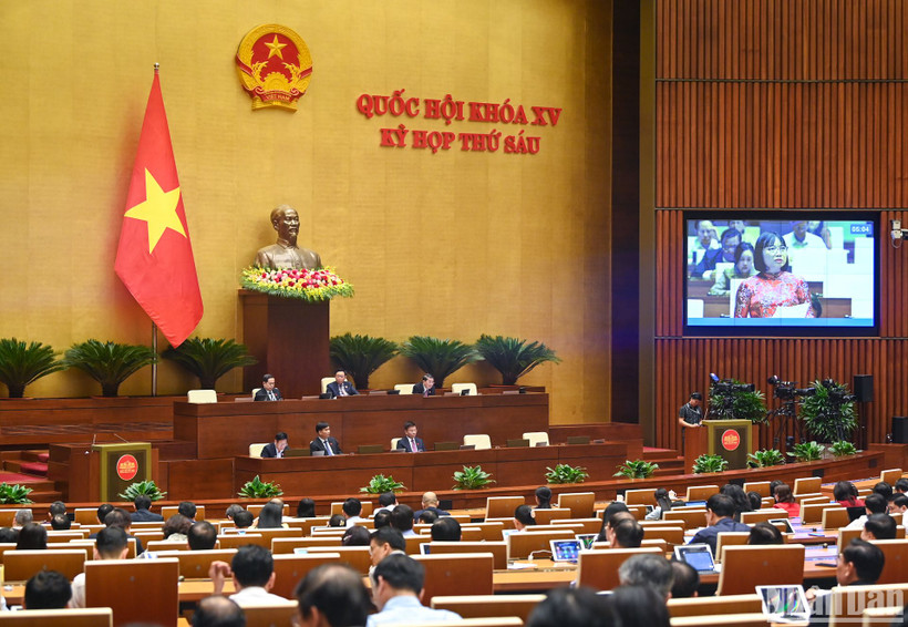Quang cảnh phiên họp của Quốc hội, ngày 28/11/2023. (Ảnh: DUY LINH)