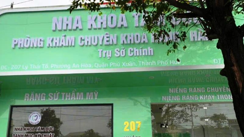 Cơ sở Nha khoa Tâm Đức (phường An Hòa, quận Phú Xuân, thành phố Huế) bị đình chỉ hoạt động. (ảnh: Sở Y tế thành phố Huế).