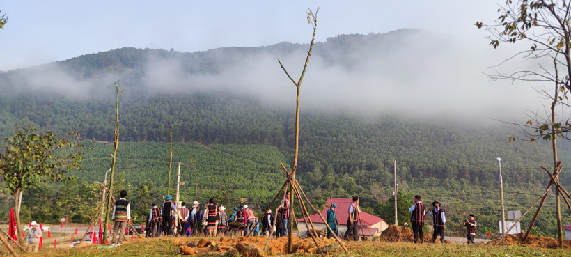 Người dân Hòa Bắc hưởng ứng Tết trồng cây năm 2024.