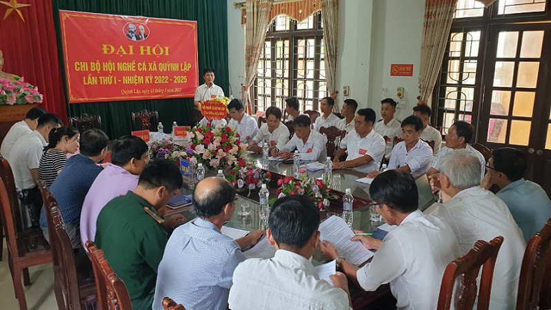 Đại hội chi bộ hội nghề cá ở xã Quỳnh Lập, thị xã Hoàng Mai (Nghệ An).