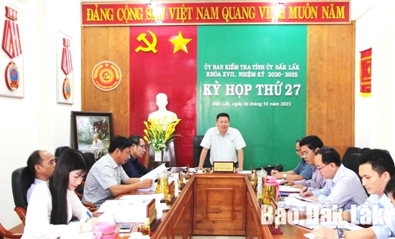 Phiên họp định kỳ lần thứ 27 của Ủy ban Kiểm tra Tỉnh ủy Đắk Lắk. ̣(Ảnh: Báo Đắk Lắk)