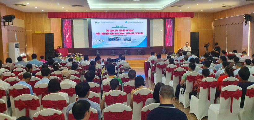 Quang cảnh diễn đàn “Ứng dụng các tiến bộ kỹ thuật phát triển bền vững nghề nuôi cá lồng bè trên biển”.