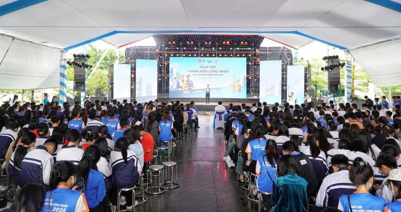 Quang cảnh Ngày hội Thanh niên năm 2025 tại các khu công nghiệp, khu chế xuất.