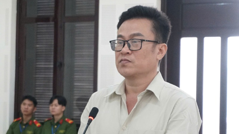 Bị cáo Phạm Đình Tiến tại phiên tòa. (Ảnh ĐC)