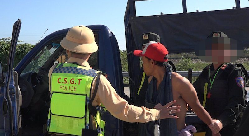 Đối tượng Phạm Văn Điệp bị lực lượng chức năng bắt giữ, ảnh Công an cung cấp