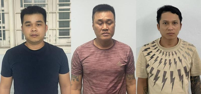 Ba đối tượng tại cơ quan công an. Ảnh: Công an cung cấp.