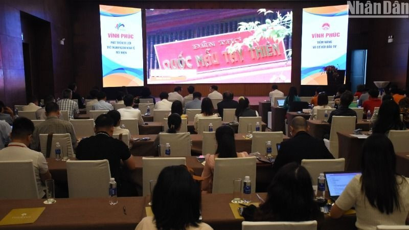 Tỉnh Vĩnh Phúc tổ chức Hội nghị xúc tiến quảng bá điểm đến du lịch Vĩnh Phúc năm 2025 tại Đà Nẵng, ngày 11/4. (Ảnh: ANH ĐÀO)