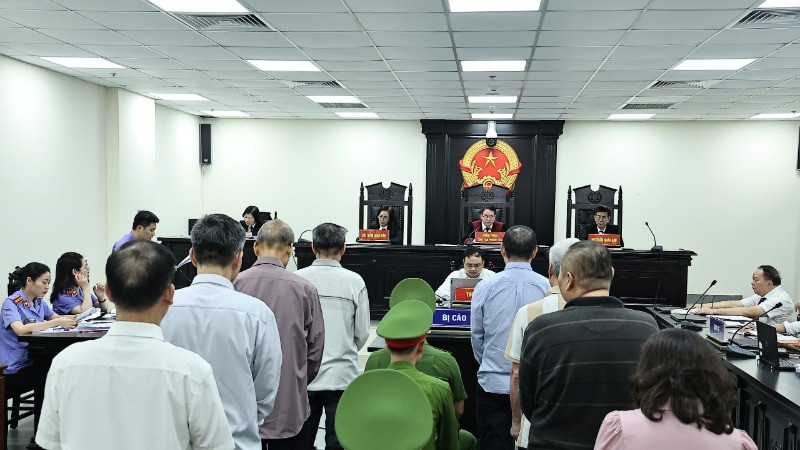 Toàn cảnh phiên tòa xét xử.