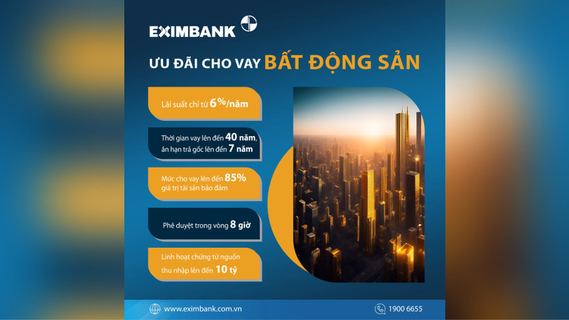 Eximbank “mạnh tay” hỗ trợ gói vay bất động sản hấp dẫn