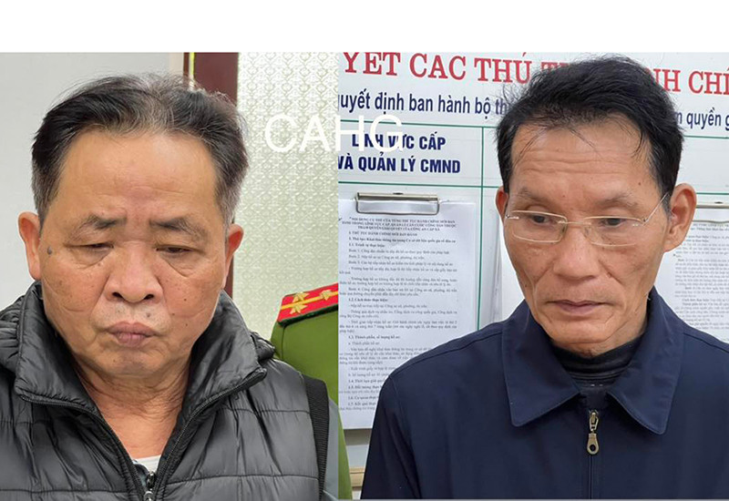 Hai bị can Vũ Văn Sử và Trần Tiến Bằng. (Ảnh công an cung cấp)