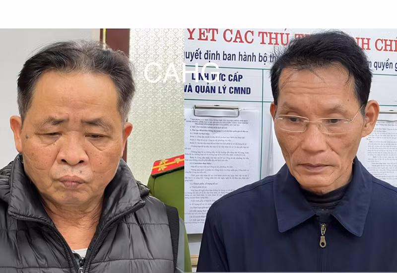 Hai bị can Vũ Văn Sử và Trần Tiến Bằng. (Ảnh công an cung cấp)